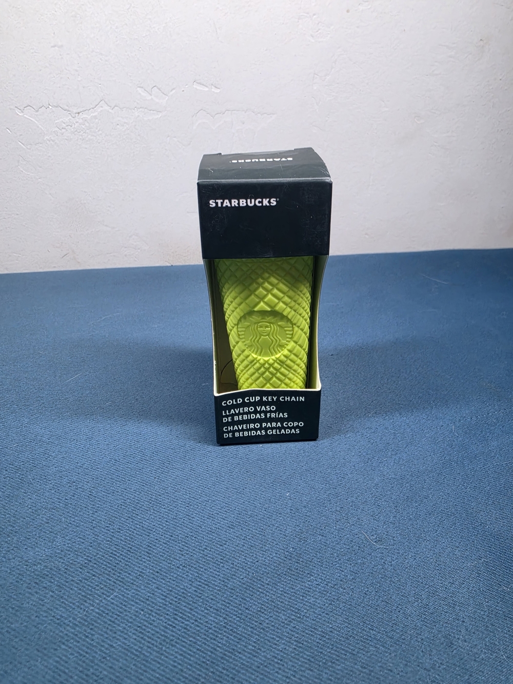 Starbucks Neon Lime Cold Cup Keychain with Embossed Siren
